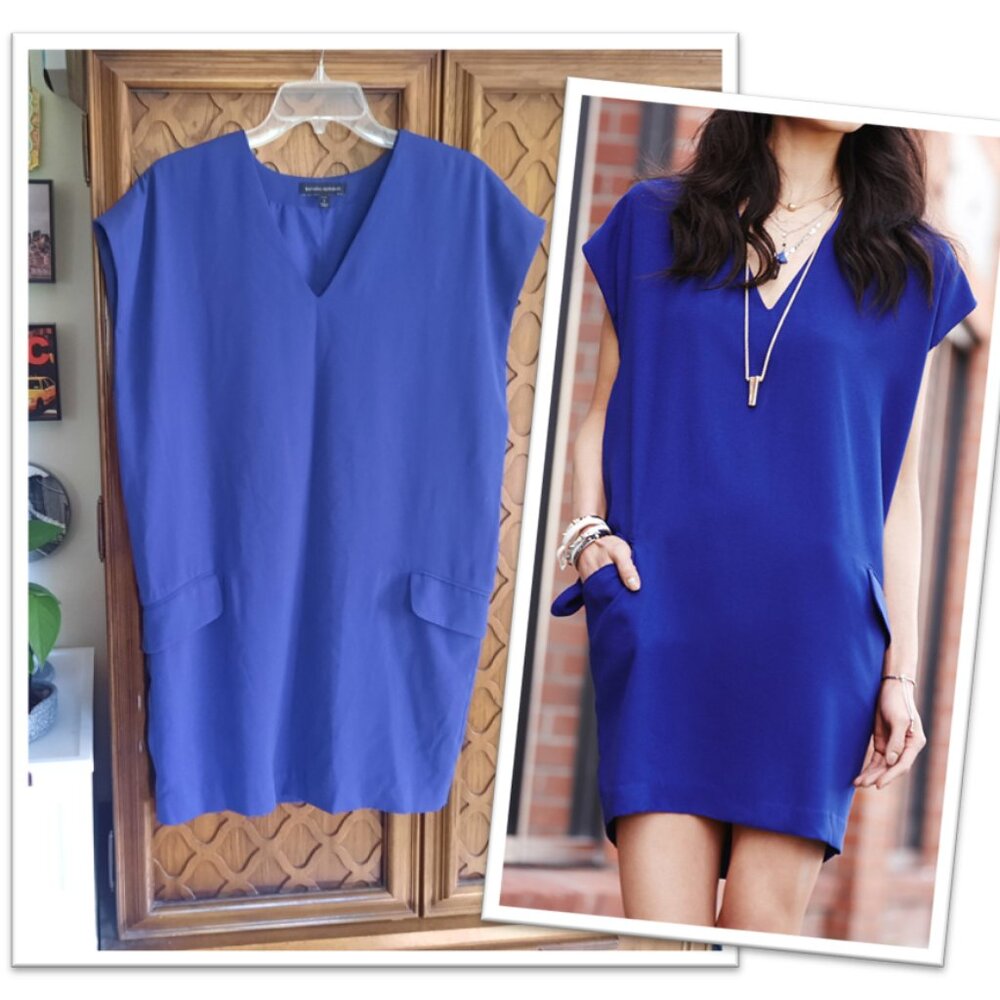 BANANA REPUPLIC Crepe Cocoon Dress - Blue, Size SP